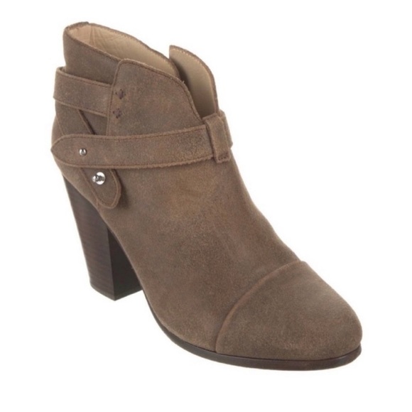 RAG & BONE Brown Suede Harrow Moto Ankle Bootie - Picture 2 of 8